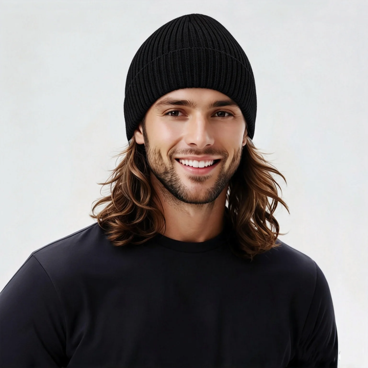 Bonnet en tricot unisexe avec - Beanie Cuffed Knit avis et prix