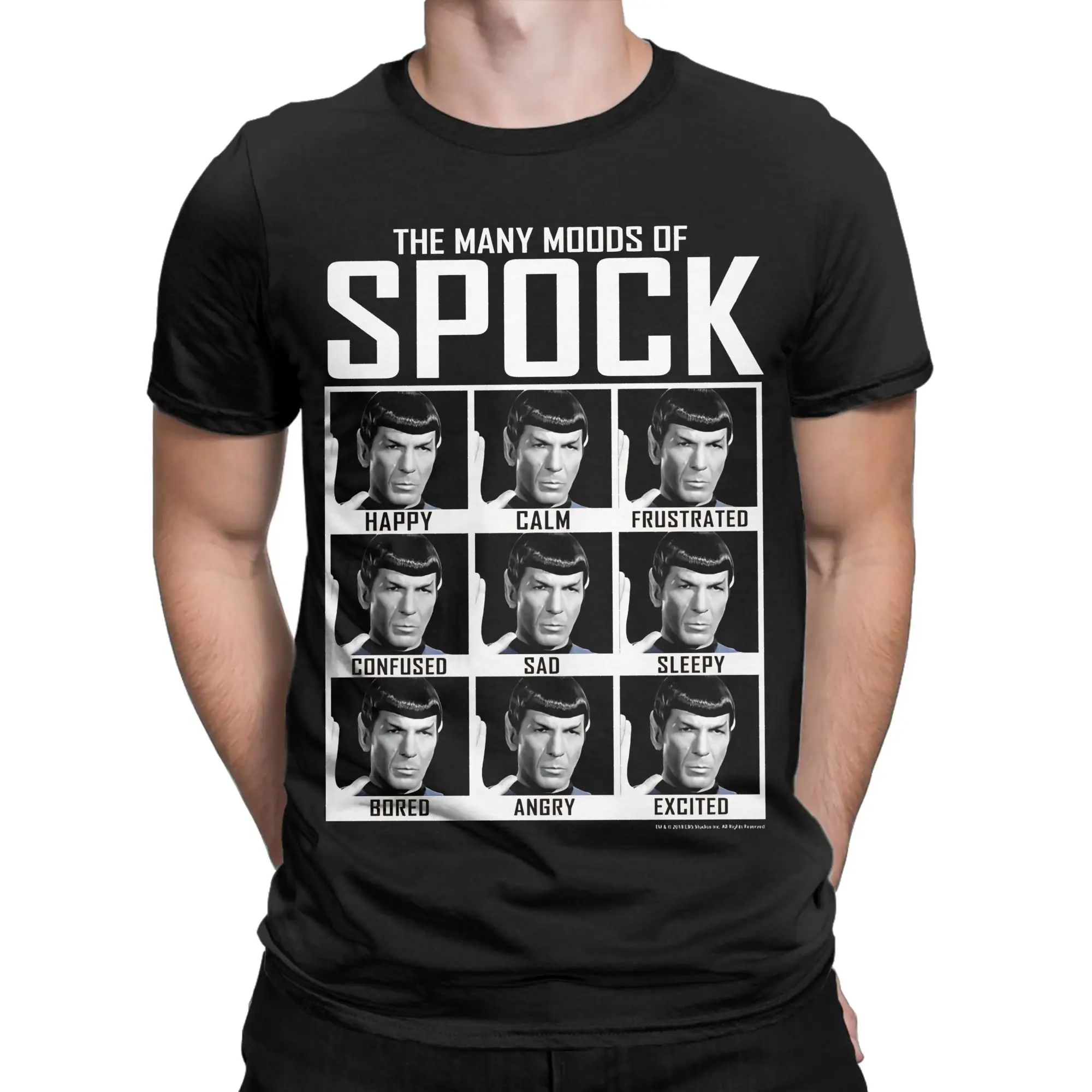 Casual T Shirt Summer Stars Treks The Original Series The Many Moods Of Spock Hipster T Shirts Cotton Tshirt Classic Loose Tops