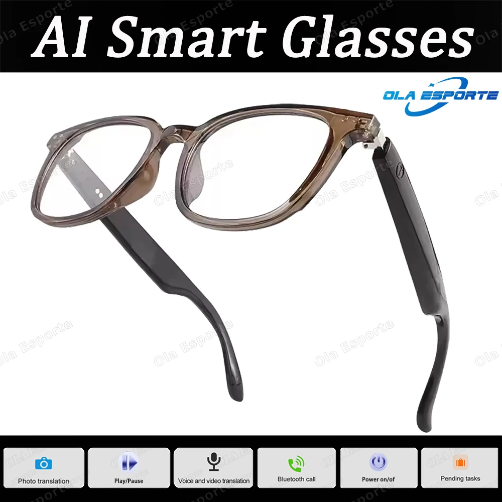 2025 AI Smart Glasses color-changing lenses Bluetooth Call Music multifunctional transparent Sunglasses anti-blue light  glasses