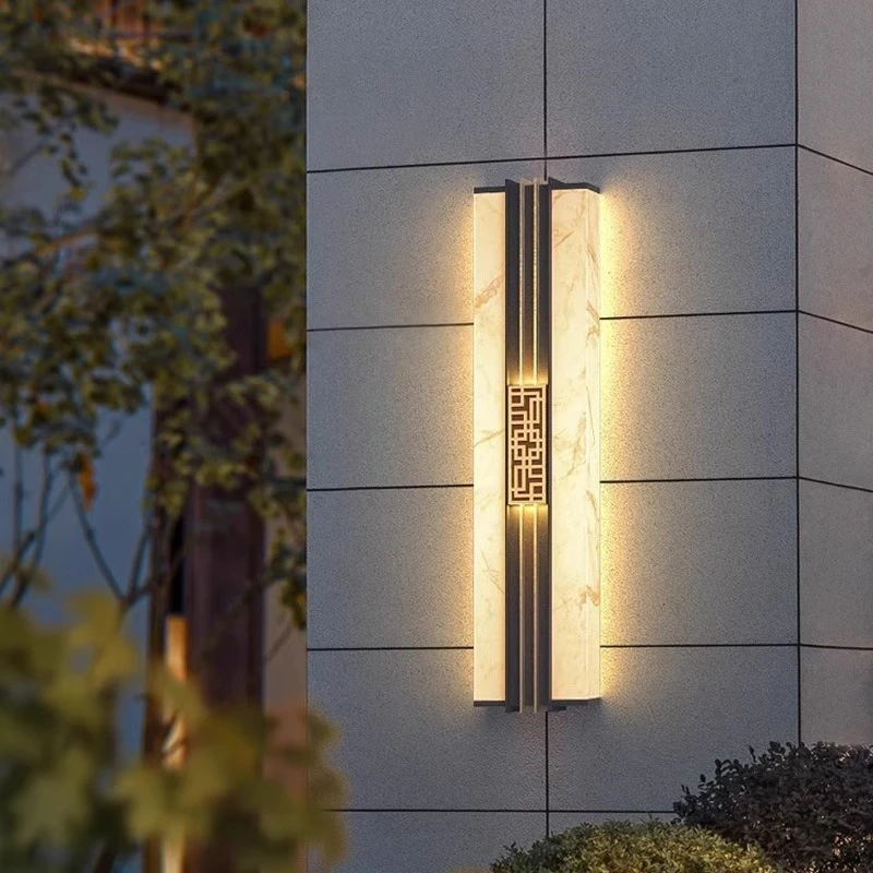 New Chinese-style small courtyard door head lamp solar outdoor wall lamp waterproof villa courtyard gate