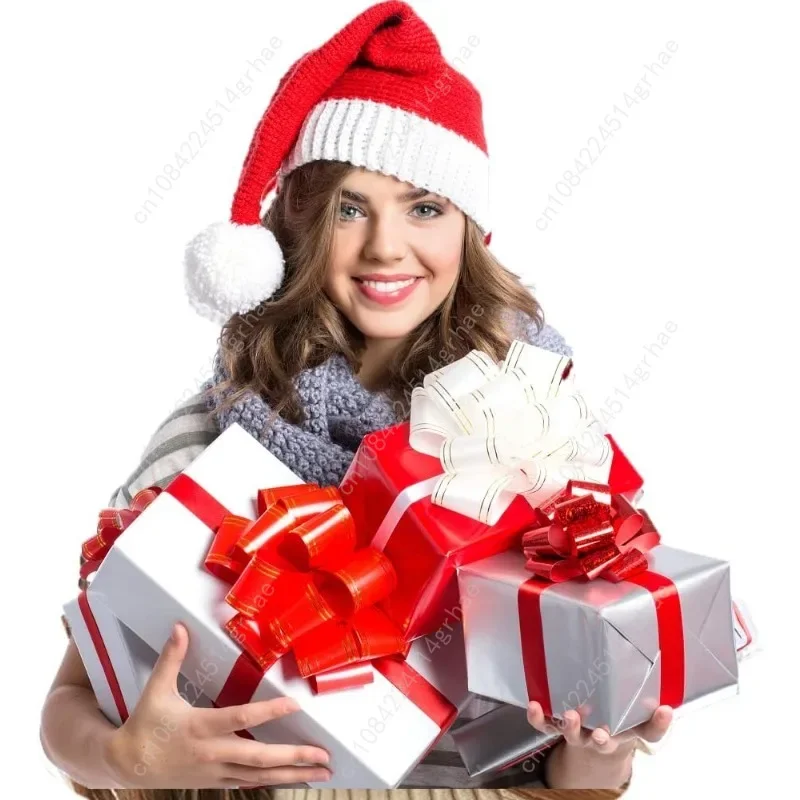 AIYUENCICI Weihnachtsmütze für Mutter und Baby, Familien-Weihnachtsmütze, Eltern-Kind-Weihnachtsmützen mit Bommel