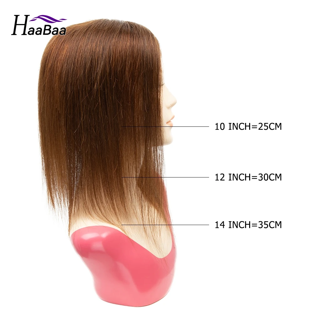 Human Hair Topper Wig 10" 14" 18" For Women 13X13 Lace Middle Part No Bangs T Part Clip In Hair Toupee Remy Natural Hair Piece