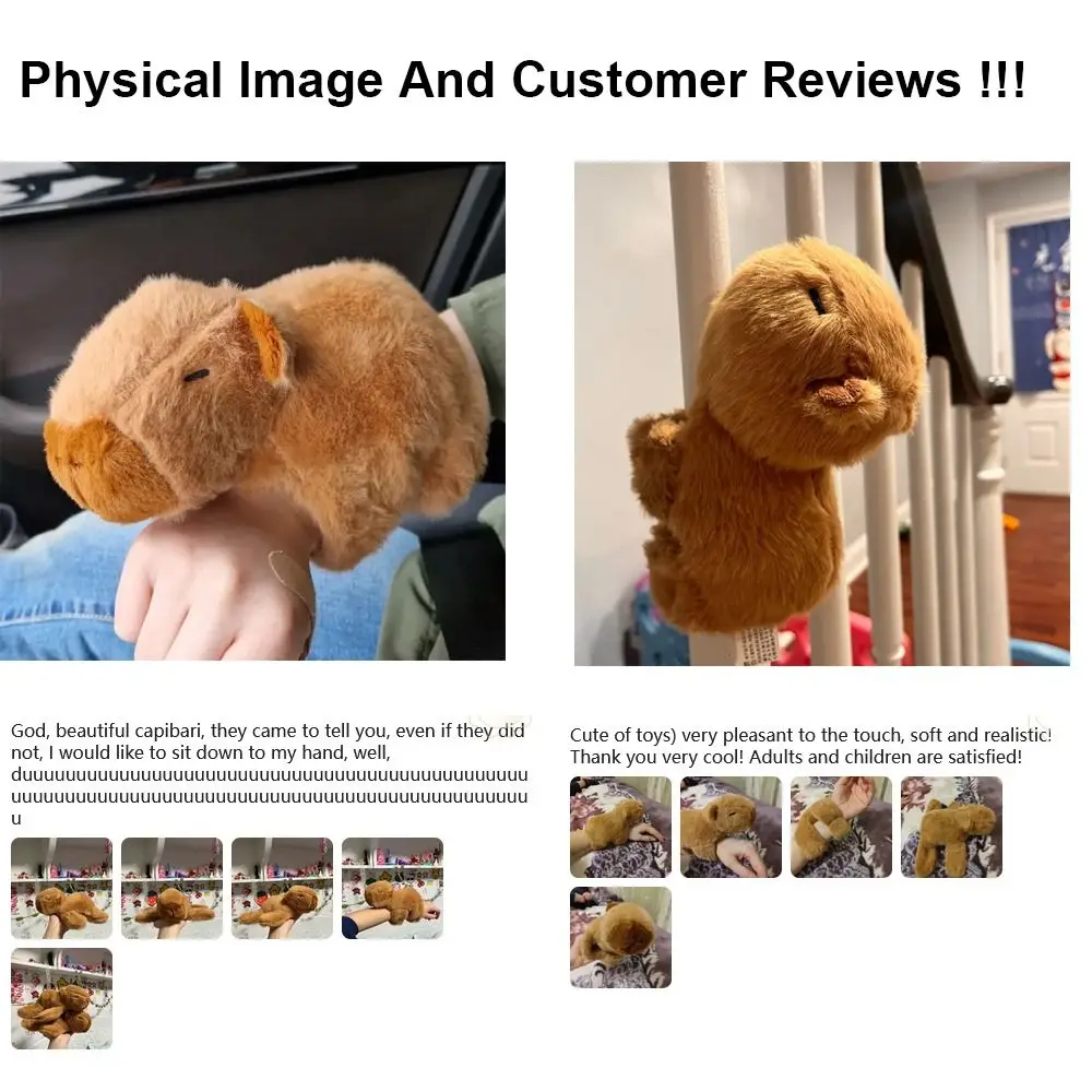 New PP Cotton Capybara Clap Circle Animal Wristband Cute Animal Slap Bracelets Cartoon Clap Ring Interactive Toy Birthday