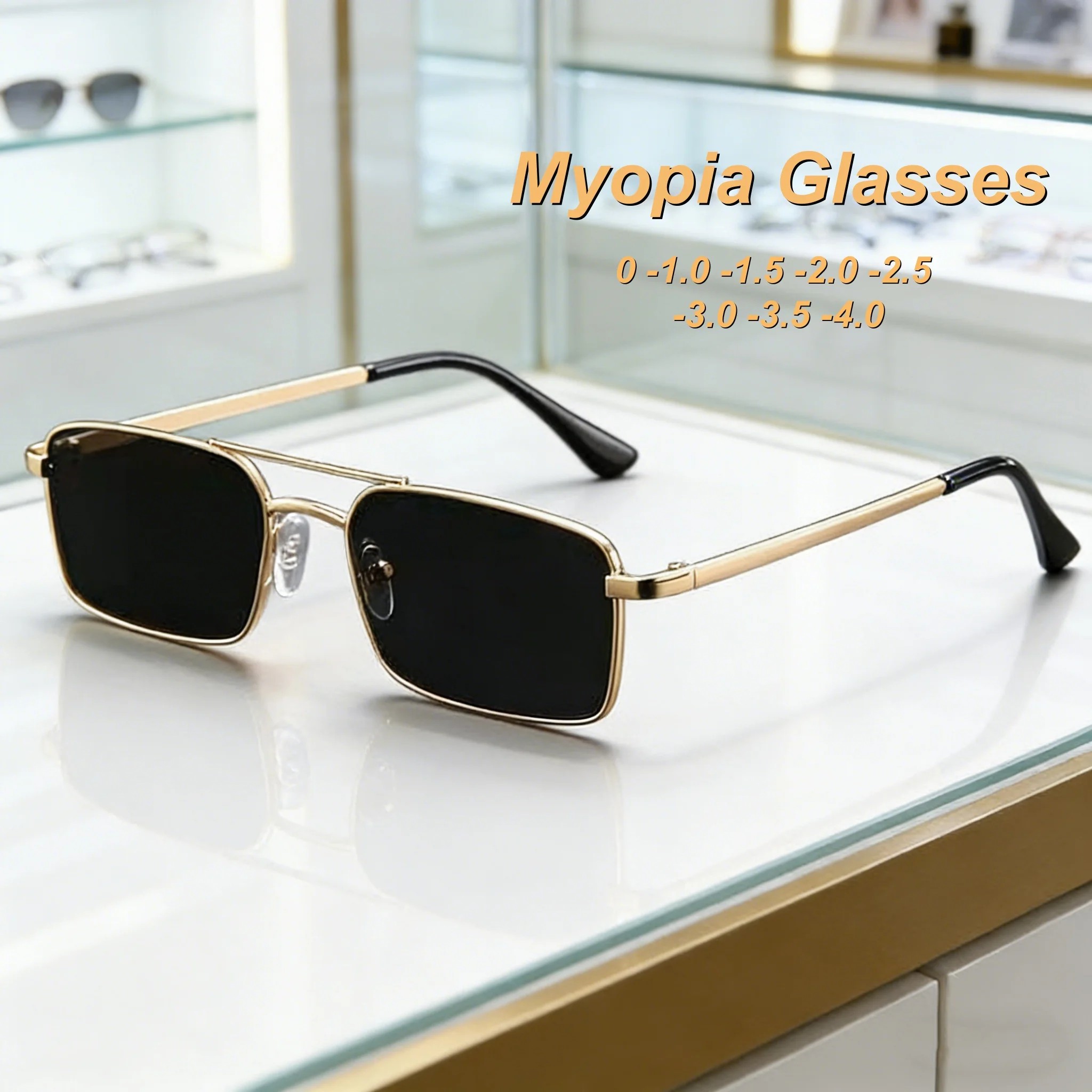 

Retro Personalized High-definition Luxury Square Frame Men's Myopia Glasses Outdoor Neutral Gray Lenses Sunscreen Glasses