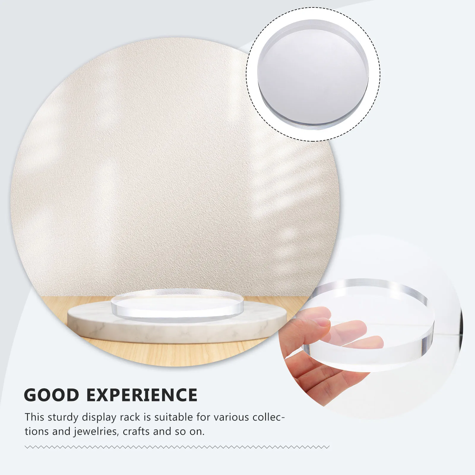 قاعدة عرض أكريليك لتخزين المجوهرات حامل تصميم دائري لمقتنيات الحرف اليدوية والتماثيل المكتبية #6