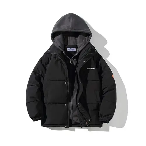 Women's Winter Oversize Jacket Down Cotton Padded Coat Female Loose Casual Overcoat Female Fashion Men Hooded Short Parkas - Image 2
