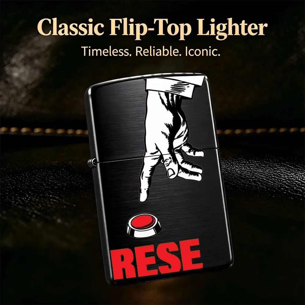 Pocket Lighter, Flip-Top Windproof Design, Metal Case, Ergonomic Grip, One-Hand Ignition, Portable & Durable - Ideal for Everyday Carry