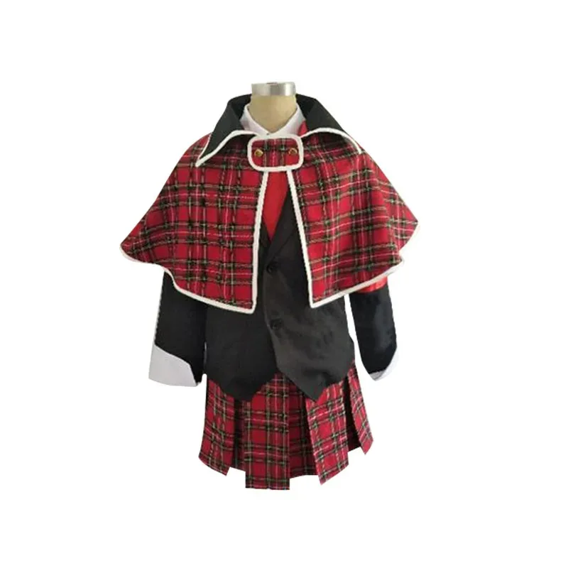 

qq45Anime Shugo Chara Hotori Tadase Fujisaki Nagihiko Nadeshiko Cosplay Costume Blue Red Checkered School Uniform Set Halloween