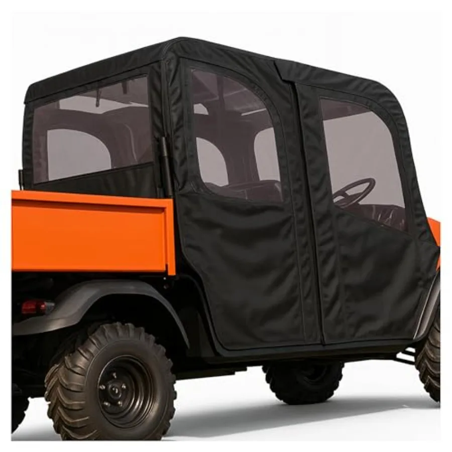 

Soft Doors Cab Enclosure with Zipper for 20092023 Kubota RTV 1140 UTV Accessories Rear Window Roof and Side Doors Plastic Black