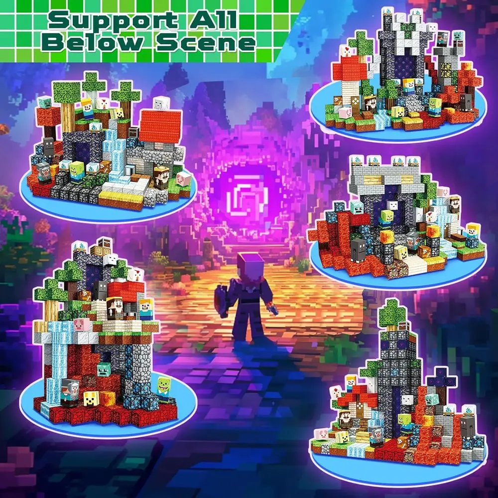 ชุดตัวต่อแม่เหล็ก 400 ชิ้น: ธีมพอร์ทัลป่าไม้ - ของเล่นเสริมพัฒนาการ STEM สำหรับเด็กอายุ 3 ปีขึ้นไป เหมาะสำหรับคริสต์มาสและวันเกิด