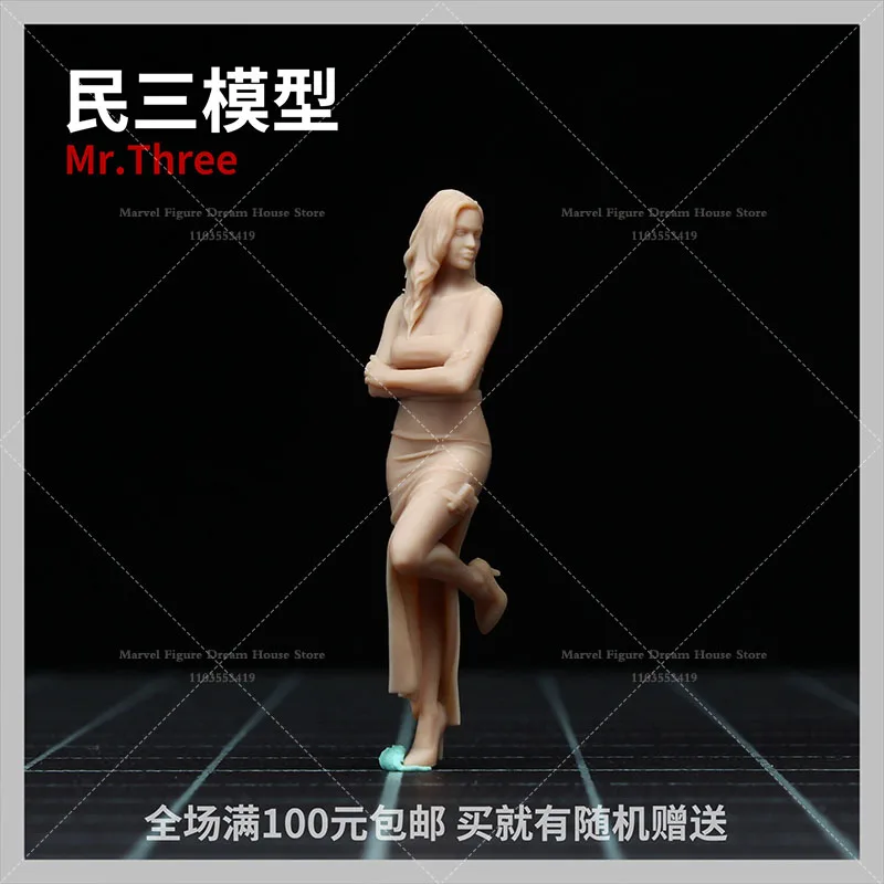 1/64 1/43 Scale Miniature Scene Dolls Un-panited White Figure Mini Model Hardcore Action High-Intelligence Spy Thriller Movies