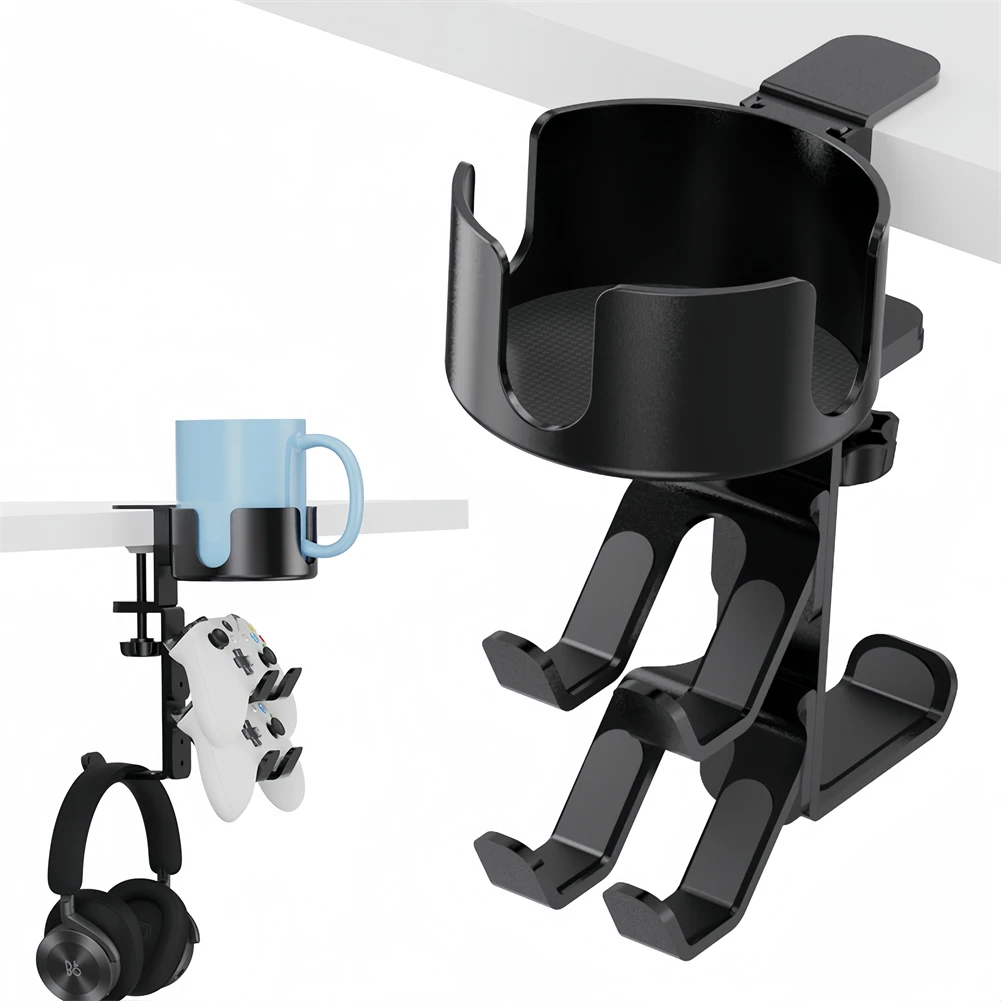 Under Desk Bracket Headphone Hanger Gamepad Holder For Home Offices Organizer Desk Cup Holder Desktop Accessories Like Pens And