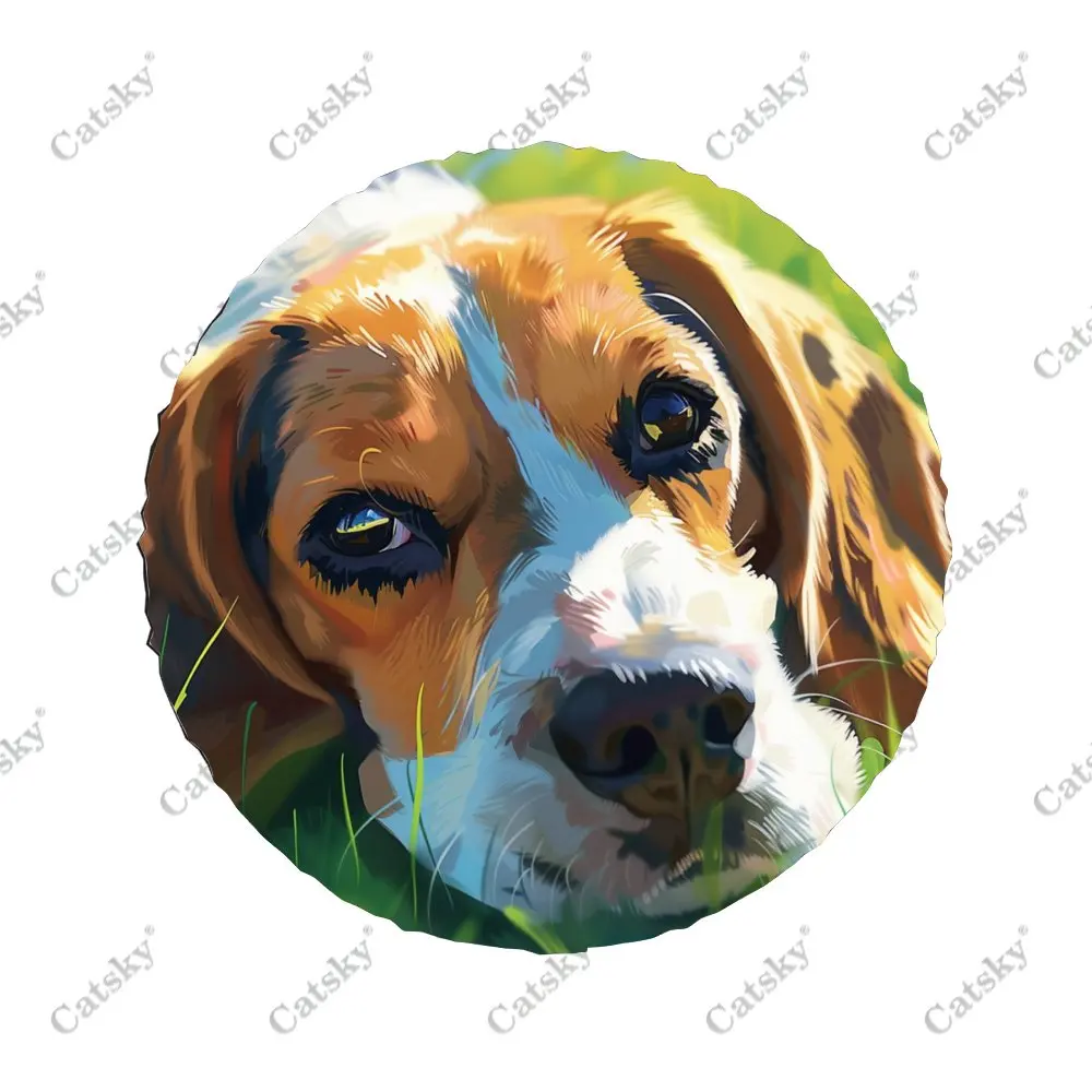 Sad Lying Down Beagle Universal Car Spare Tire Cover Auto Accessories Wheel Cover Protect for Trailer SUV Truck Camper14-17in