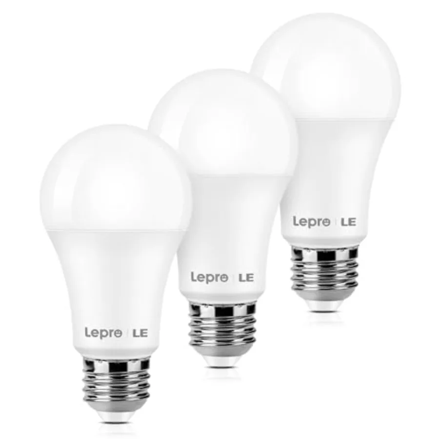 100W Equivalent LED Light Bulbs, 14W 1500 Lumens White 5000K Non-Dimmable, A19 E26 Standard Base, 10000 Hour Lifetime, of