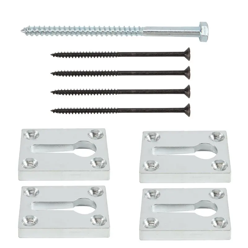 

4 Sets Newel Post Fastener Kit, Carbon Steel Silver for Wood Handrail Installation on Finished Floors, Tile, Concrete