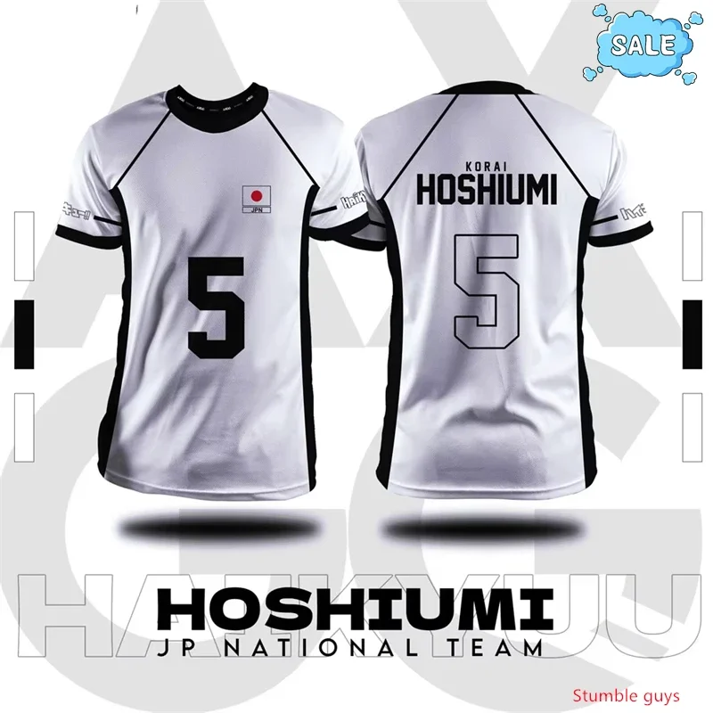 Haikyuu Cosplay Nekoma Volleyball-Uniform T-Shirt Anime Kuroo Tetsurou Kozume Herren Freizeitkleidung Kinder Sportoberteil für Jungen