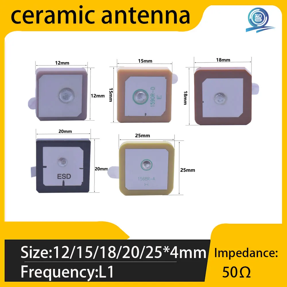 High Gain GPS Ceramic Antenna, Built-in Active Navigation Antenna for Car Drone GPS Receiver