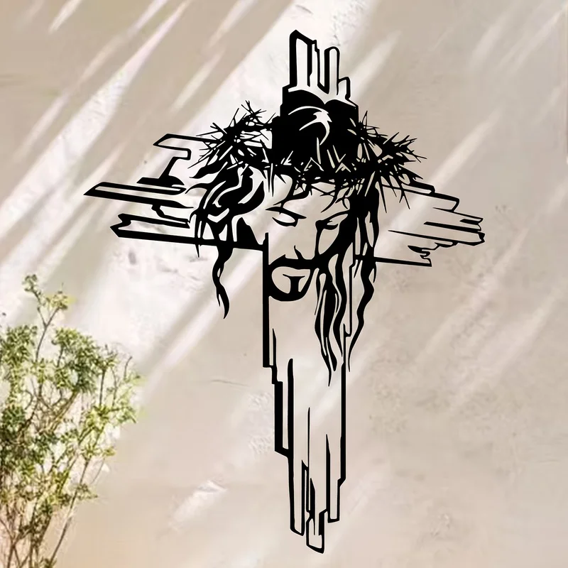 A metal wall art piece，Cross engraved with laser，Represents Christ，Made of high-quality materials 1pc