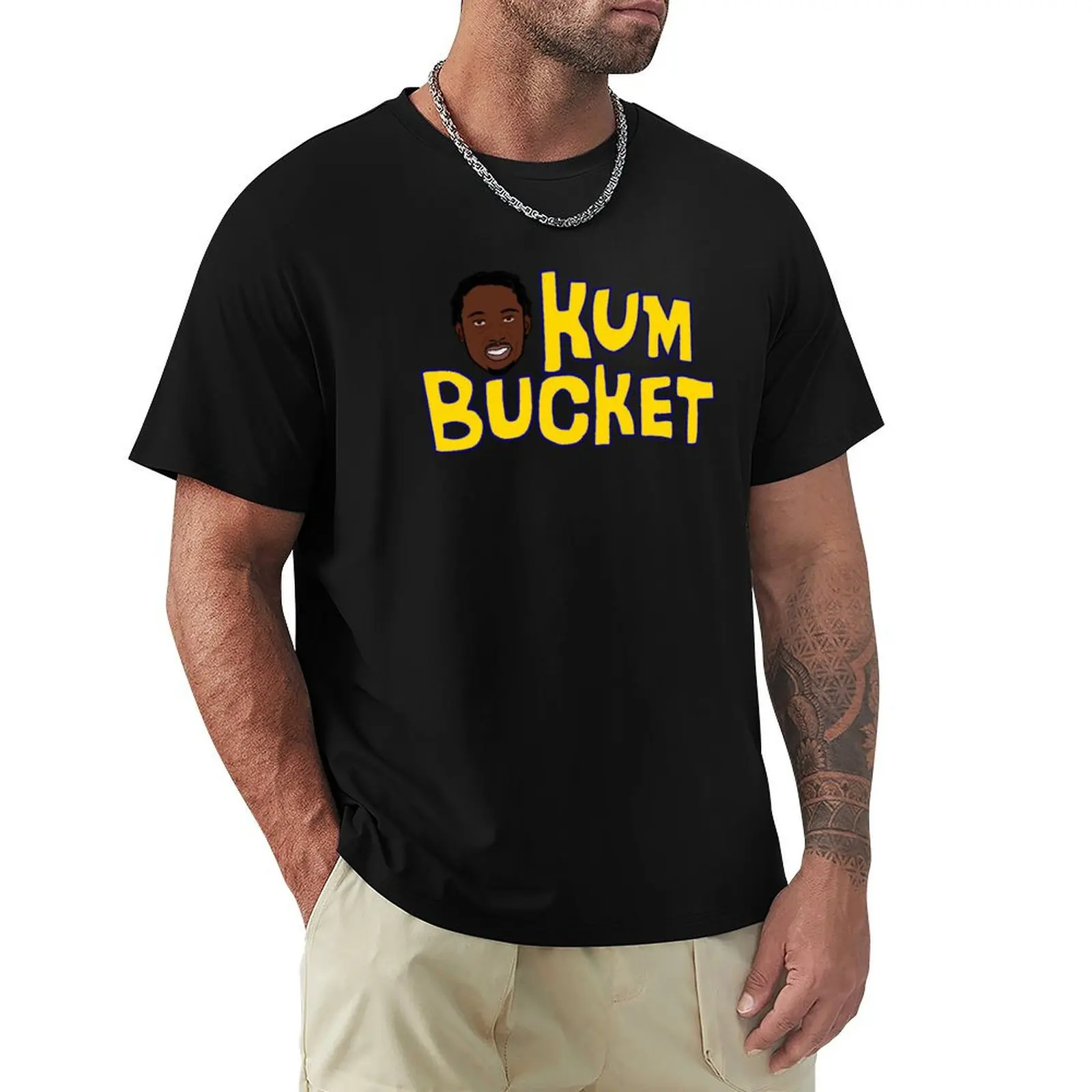 Kum Bucket T-Shirt Basic Plain Short Sleeve Crew Neck Tee