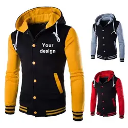 Men'S Baseball Jersey Printed Logo Custom Name Outdoor Leisure Sports Youth Student Hooded Sweater Coat