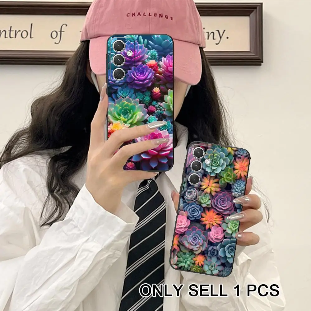 Succulent Phone Case for Samsung Galaxy S26 S25 S24 S23 S22 S21 S20 Note20 Plus FE Ultra Soft TPU Shockproof Cover