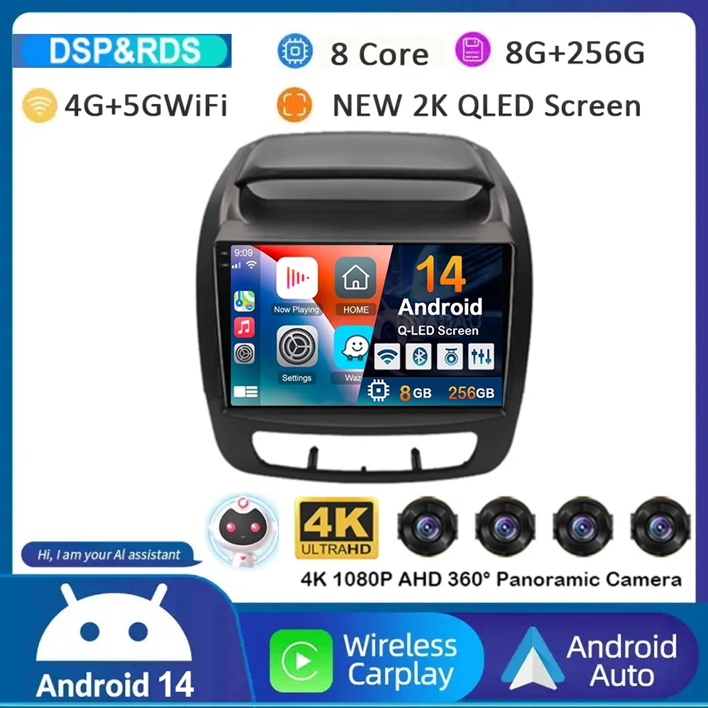 

Android 14 Carplay WIFI+4G Car Radio For Kia Sorento 2012 - 2021 Multimedia Player GPS Navigation DSP Autoradio Head Unit Stereo