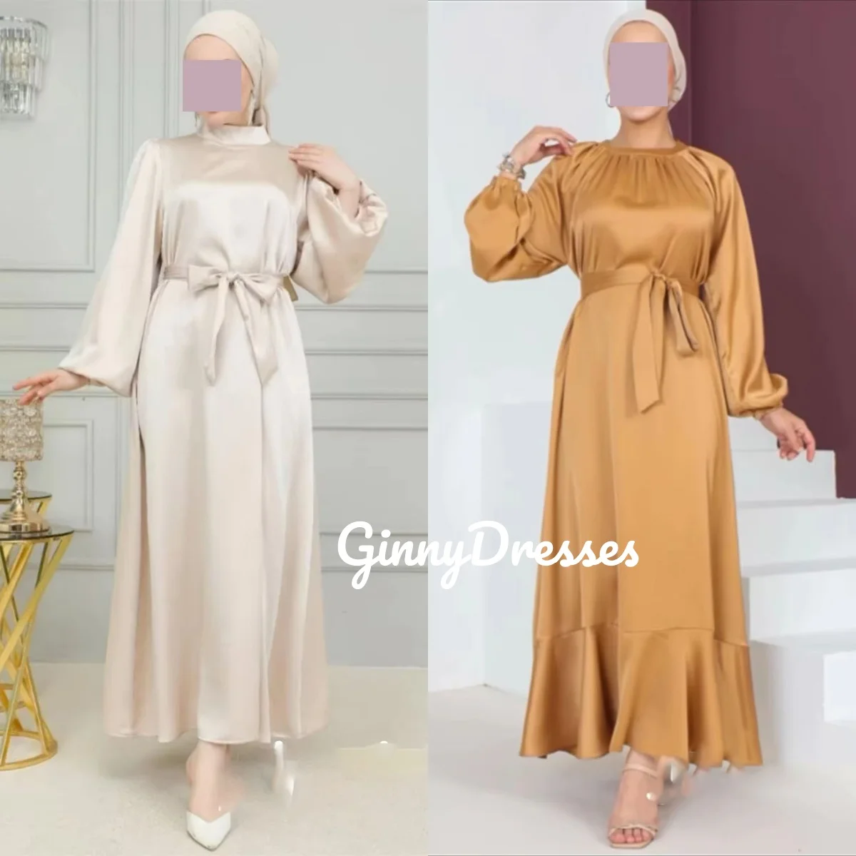 

Dubai Customize Luxury Evening Dresses A-Line Scoop Neckline Floor-Length Wedding Party Dress Long Sleeves Dresses For Special