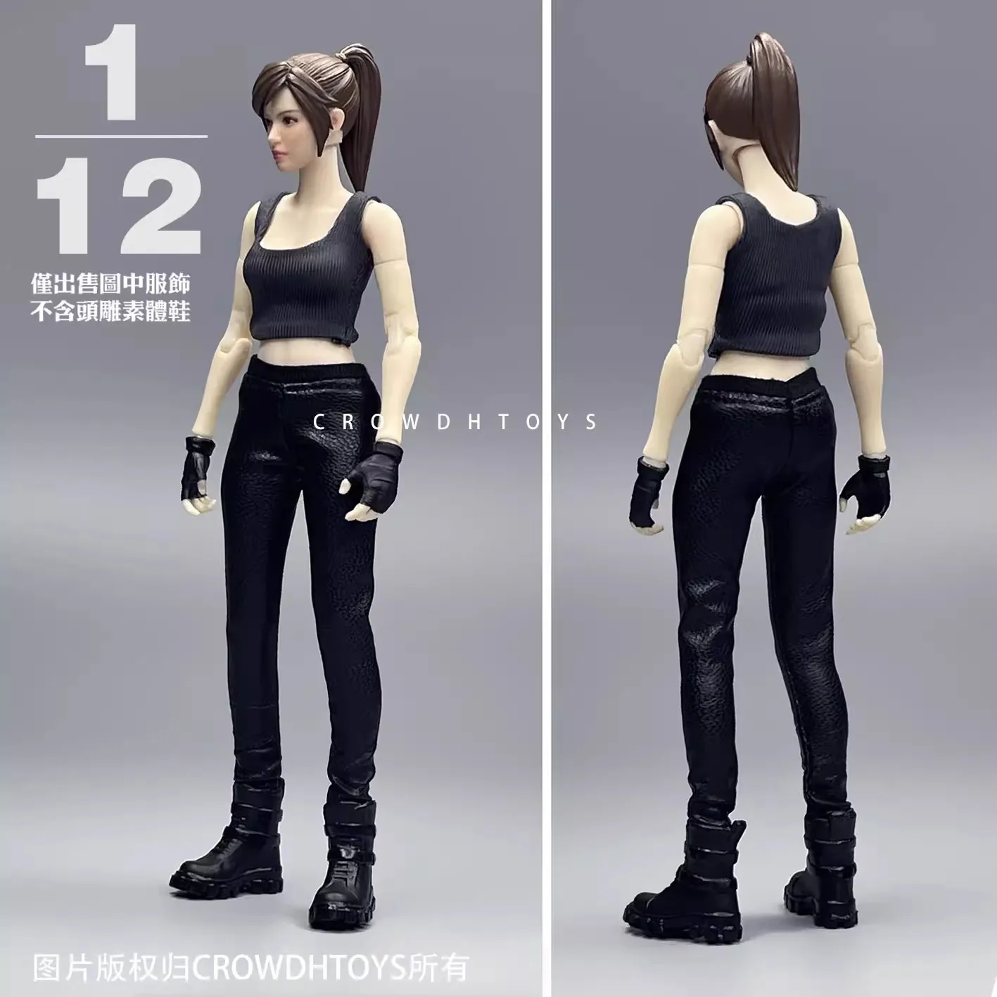 

YYDS CROWDHTOYS 1/12 Soldier Clothing Accessories Trendy Female Leather Pants Model Toy Fit 6'' Action Figure Body In Stock