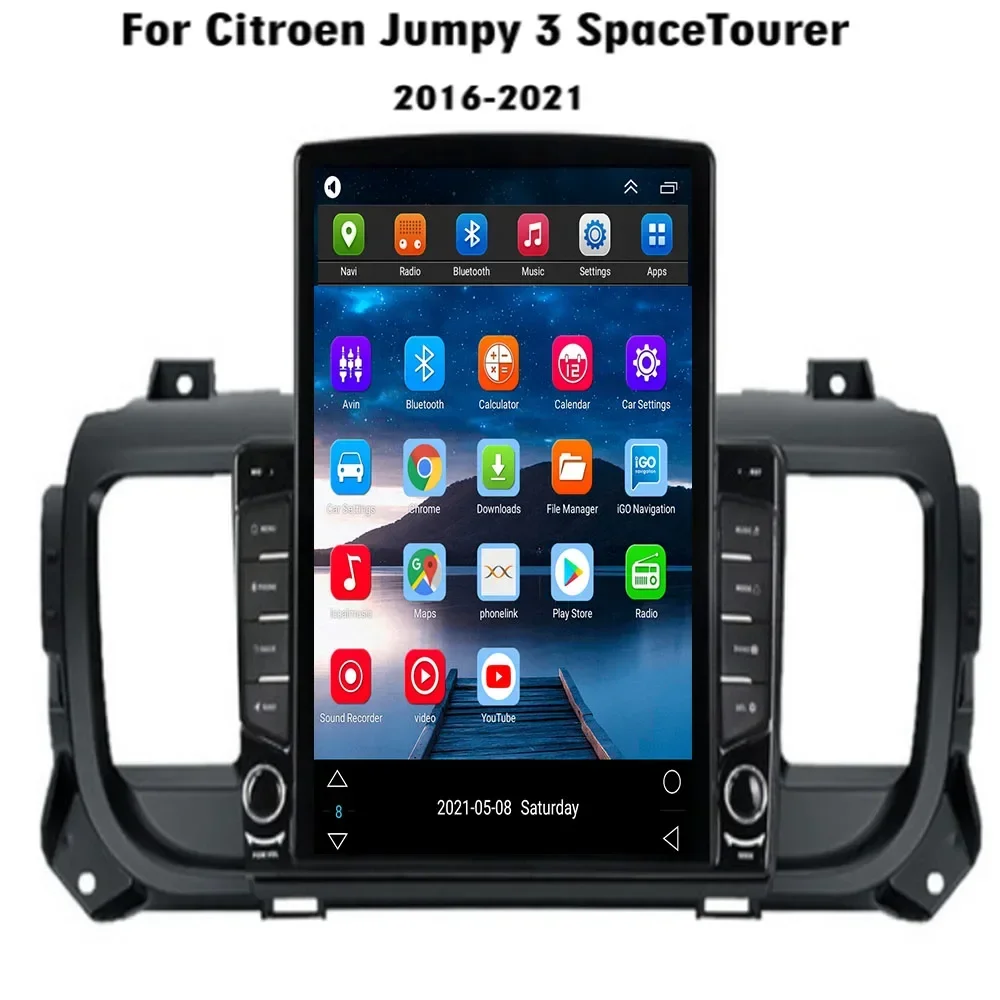 Radio Estéreo para Auto con Pantalla Vertical Tesla, Android 15, 5G LTE, para Citroën Jumpy 3 SpaceTourer, Peugeot Expert, Toyota Proace 2016-2035