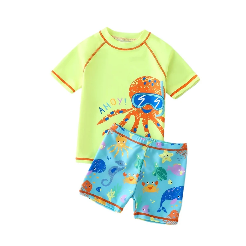 

Children's swimming suit - Baby boy cartoon cute octopus separate-piece children's swimming suit