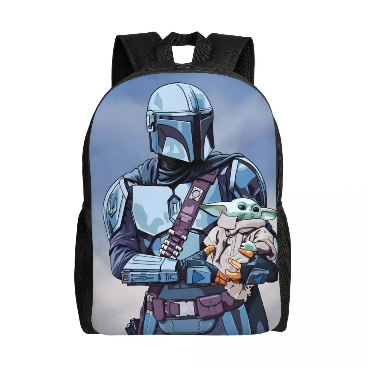 

Custom M-Mandalorianed Laptop Backpack Women Men Casual Bookbag for School College Students Adventure Story Bag