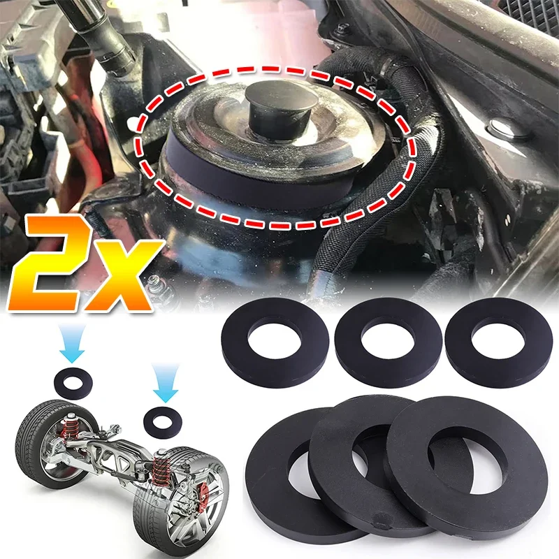 1/2Pcs Silencer Pad Rubber Bushing Dampers Universal Front Strut Tower Mount Suspension Shock Absorbing Bearing Washer Over Bump