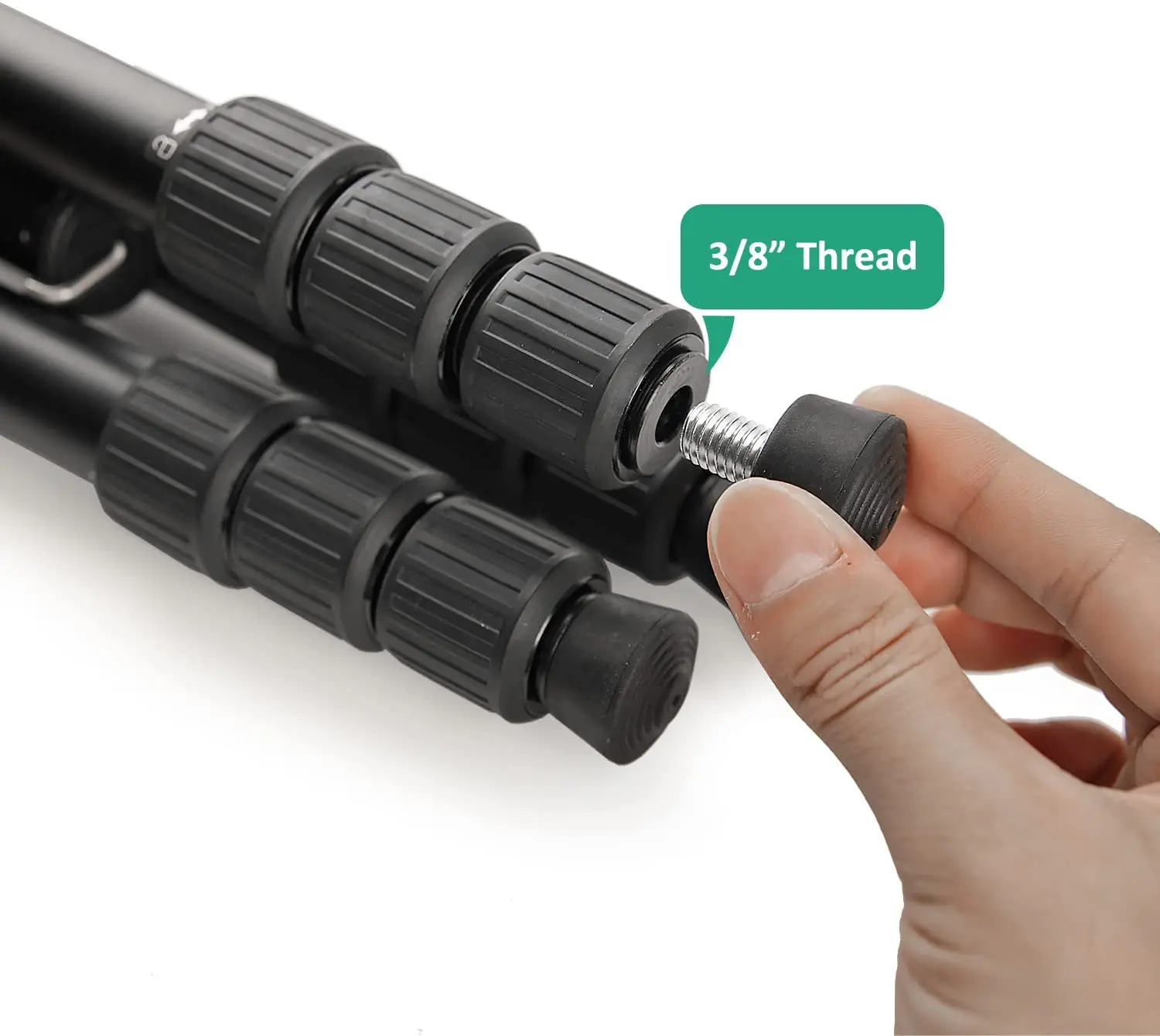 3 Sets of Tripod Rubber Feet Universal Anti-Slip & 3 sets Tripod Spike Feet Stainless Steel, 3/8 Thread Tripod Replacement Parts