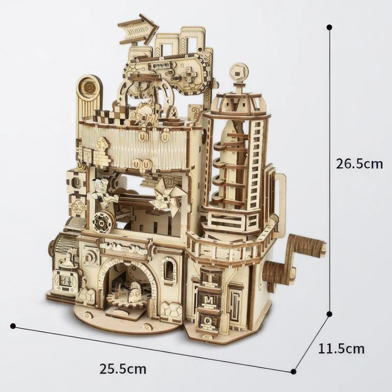 OUZEY Game Factory Building Kit - 3D Wooden Mechanical Puzzle, DIY Assembly Model with Moving Parts for Adult Hobbyists