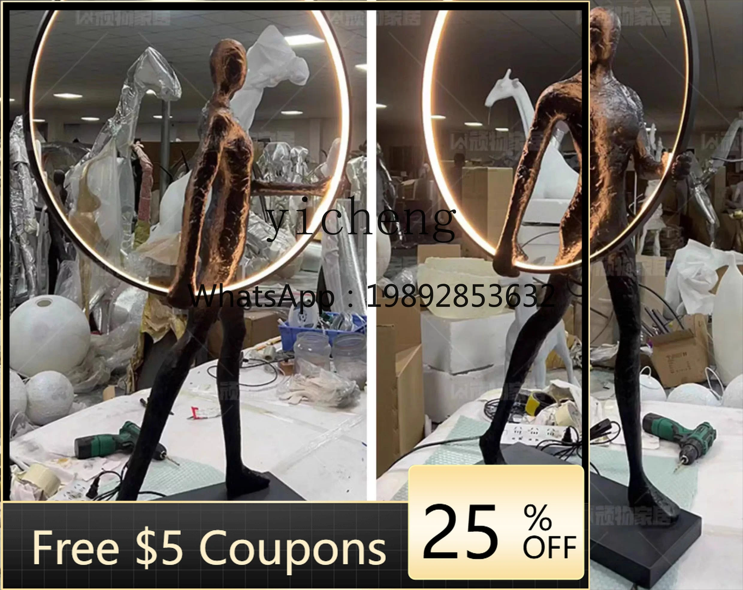 

light luxury figure sculpture ornament installation artwork living room entrance sales hotel window decoration ornament