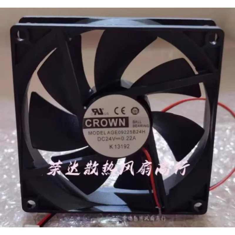 New Cooler Fan for CROWN AGE09225B24H/U 9CM 24V 0.22A 0.32A High Air Volume Inverter Fan 90 * 90 * 25MM