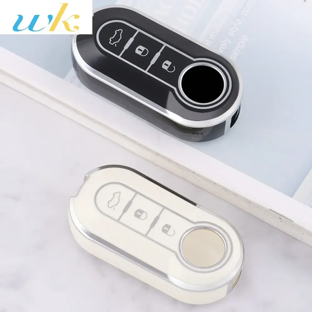 

New TPU Car Flip Key Case Cover Shell For FIAT 500 Ducato Punto Panda Lancia Musa For Citroen Jumper Peugeot Boxer Accessories