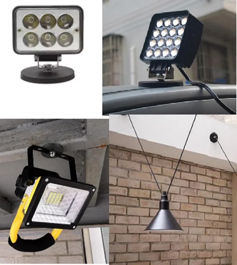 5pcs/LOT ND66MM M8 Rubber Coated Magnet Magnetic Base Flat Thread Mounting Bracket Holder For Boat LED Light Car Bar