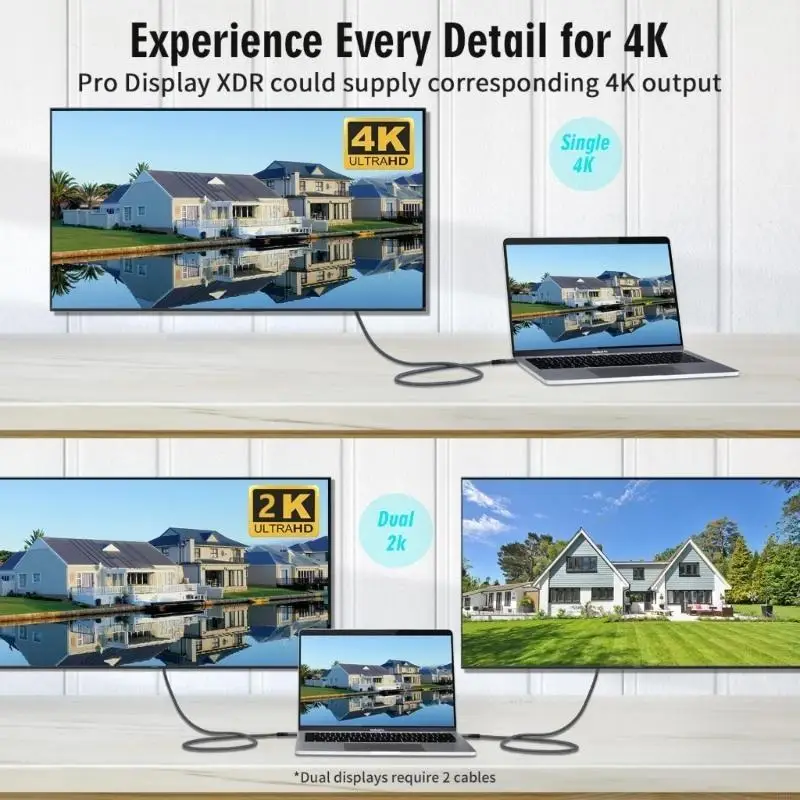 

USB C 3.2 Удлинительная кабельная шнура 240 Вт Прямой угол/Прямая конструкция головки быстрого зарядки и 4K -провод видео