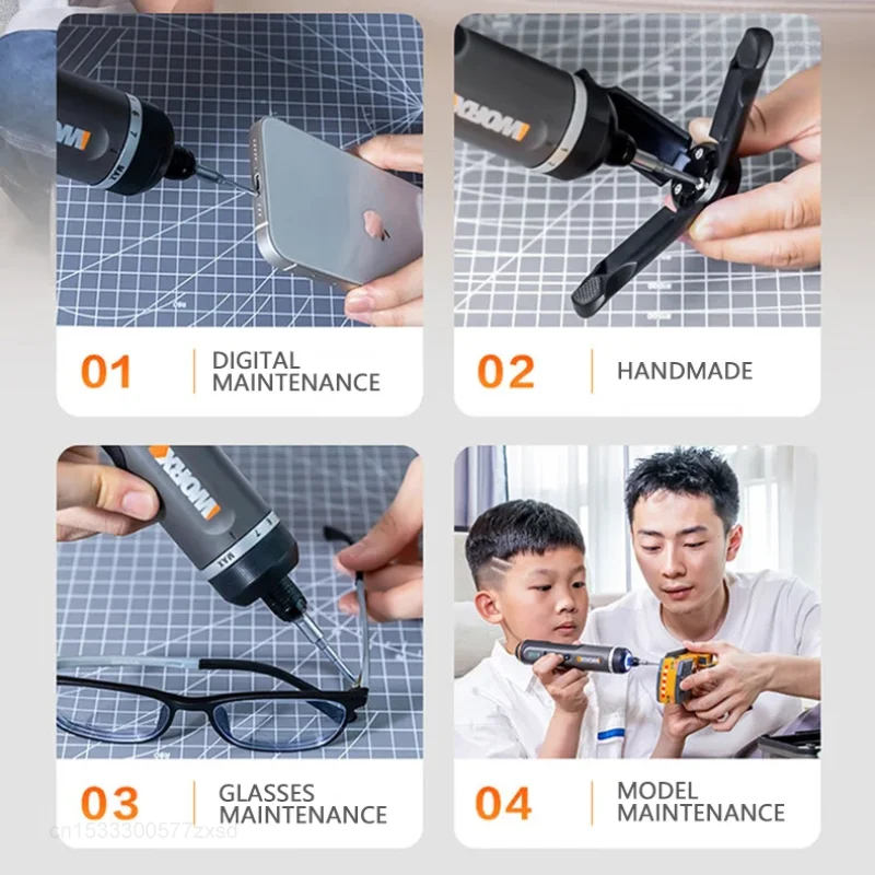 Worx 4V Electrical Screwdriver Set WX242 Smart Cordless Power Screw Driver Mini Electric Drill Home Repair Power Tools Portable