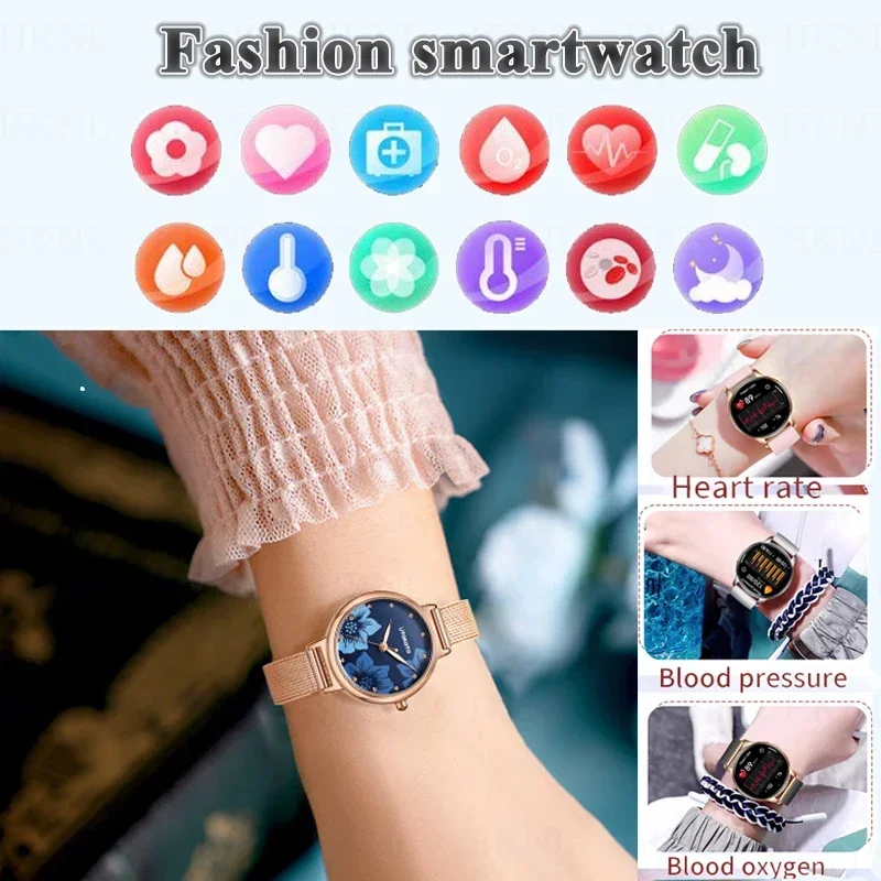 

2025 New Bluetooth Smart Watch For Women 1.32" 466*466 Full Touch HD Screen IP68 Waterproof Heart Rate Blood Monitor Smartwatch