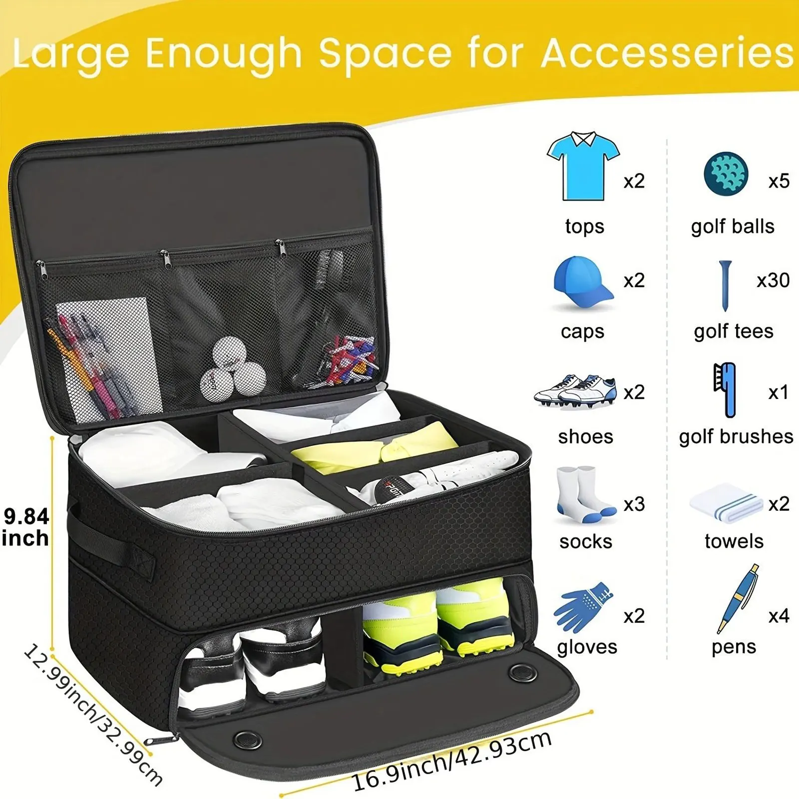 Golf Shoe Bag Outdoor Foldable Golf Supplies Storage Bag Outdoor Oxford Cloth Holder Box For Golf Ball Towel Portable Trunk