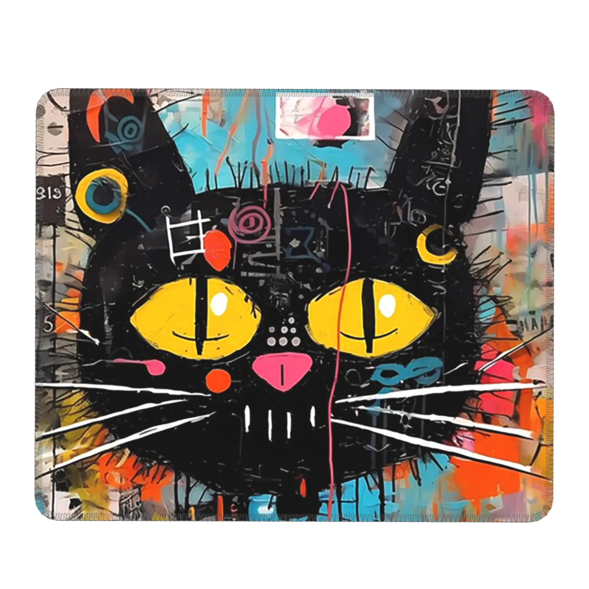 Colorful Graffiti Painting Cat Mouse Pad Computer Keyboard Mouse Mat Gamer PC Laptop Desk Mat Office Table Mats