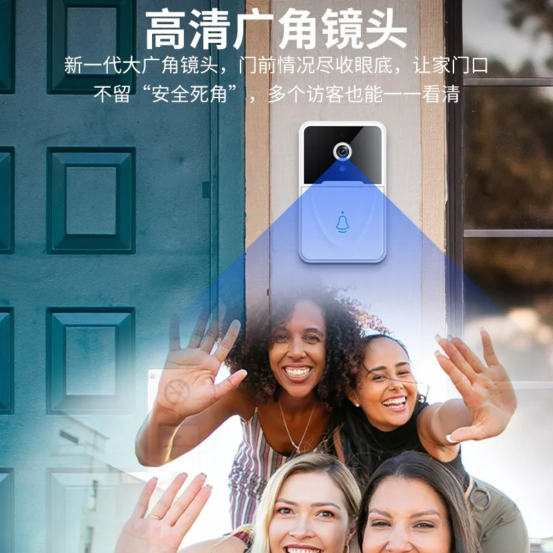 Low Power Smart Video Doorbell, Wireless Remote Monitor, HD Night Vision, Two-Way Talk & Snapshot for Home