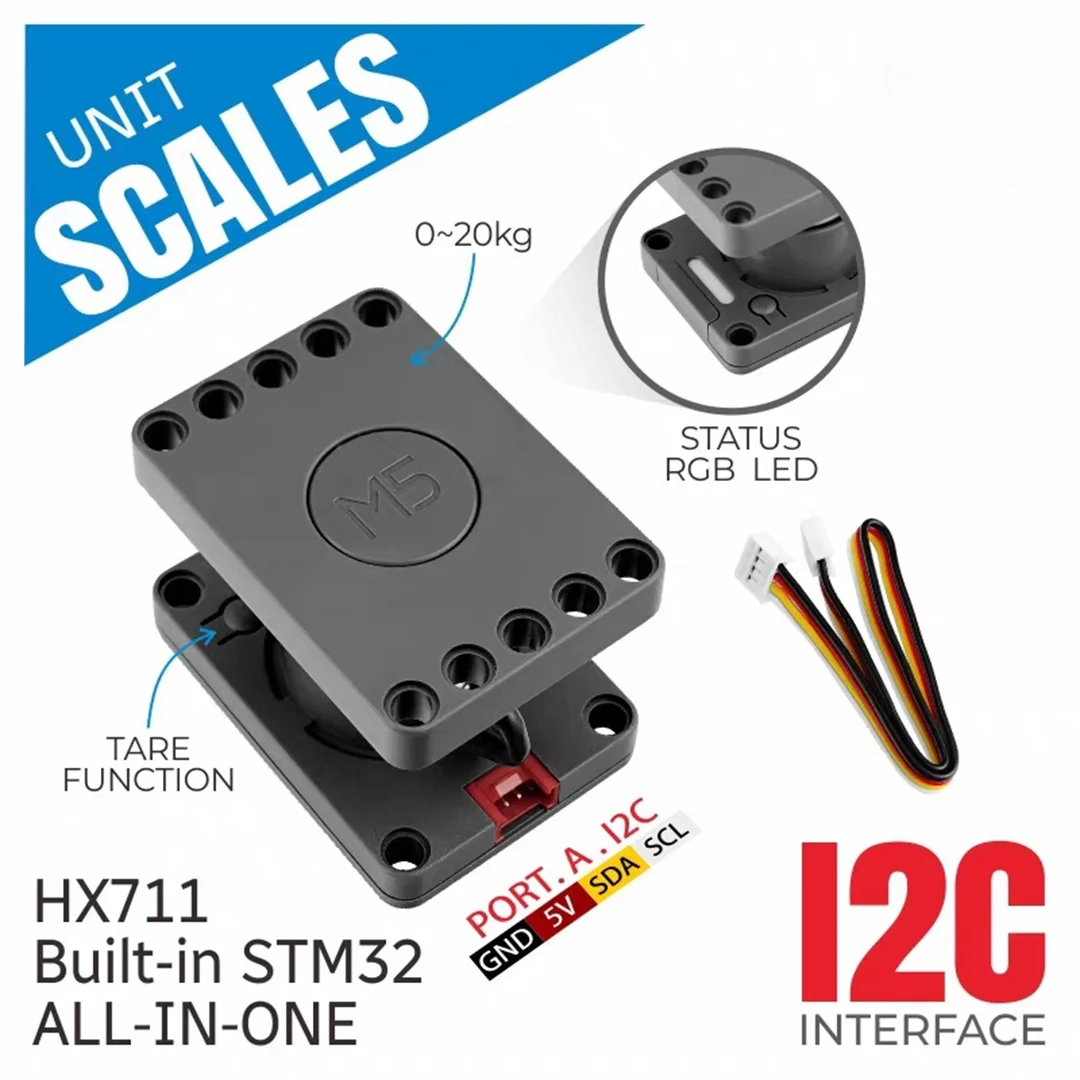 Official M5Stack Unit Scales 20KG Integrated Weighing Sensor HX711 STM32