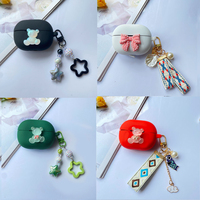 Cartoon For Haylou GT1 2022 / GT5 / GT6 /GT7 /T19 Case flower Silicone Earphone Cover with Keychain shell For Haylou GT6 cover