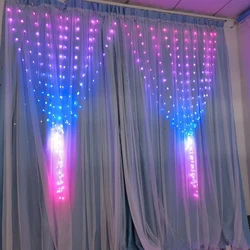 New 5V 3*1M 3*2M 3*3M app Bluetooth Remote control tape hook Christmas holiday decoration camping light magic curtain LED string