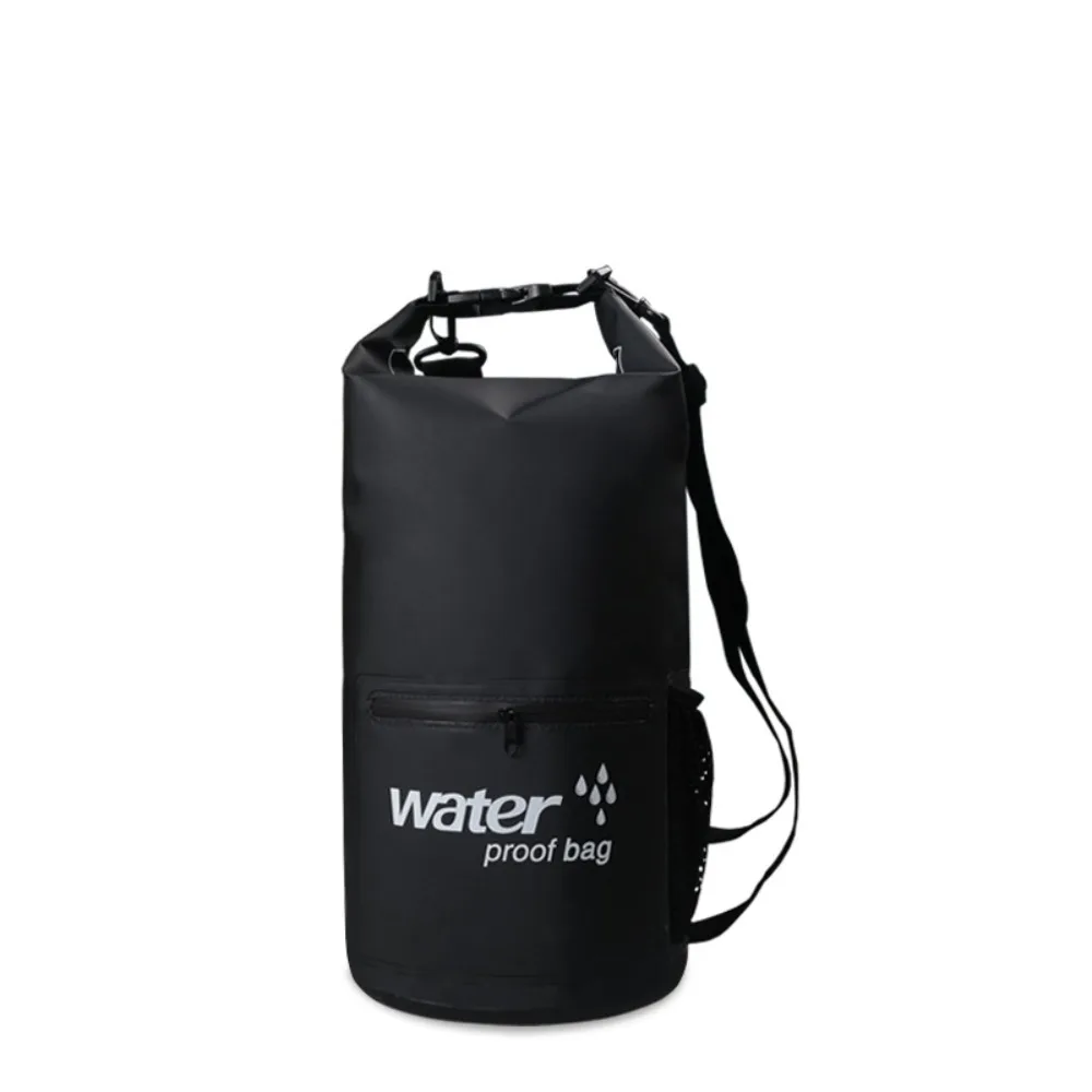

Zipper Pocket Waterproof Dry Bag Thickened Material Mesh Pocket Storage Backpack Roll-Top Closure Waterproof Design