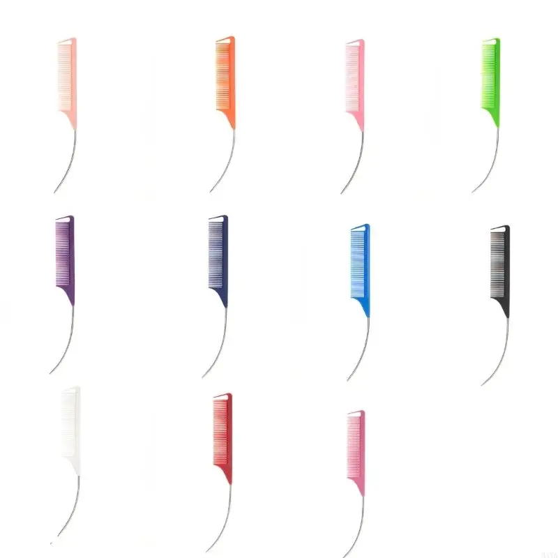 

M4YA Multi Colored Pin Tail Comb Carbon Fiber Long for Easy Hair Parting and Styling
