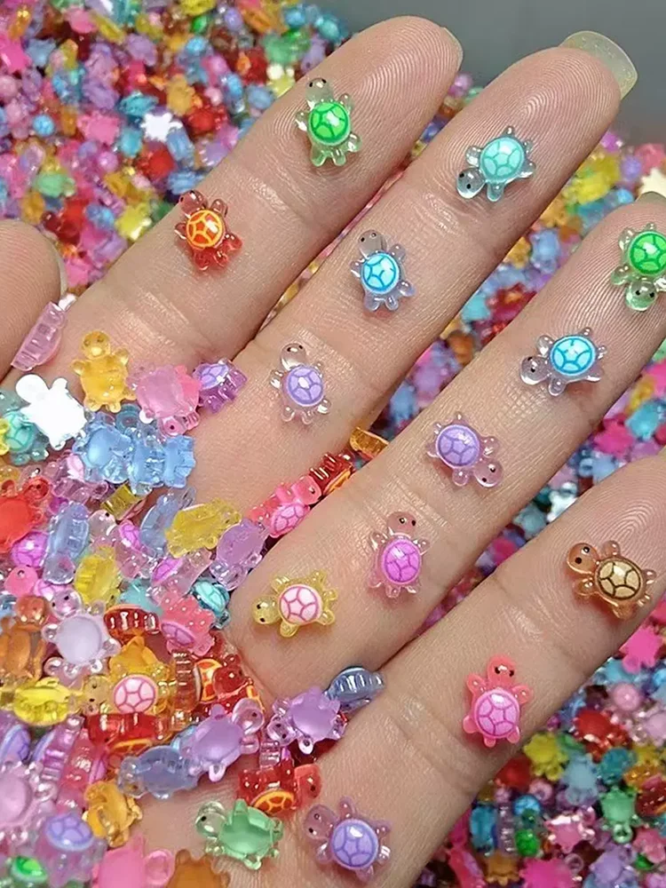 100 قطعة السلاحف الراتنج الصغيرة توهج في الليل السلاحف المنمنمات الاكريليك السلاحف الصغيرة الحيوانات الصغيرة أرقام للمناظر الطبيعية الصغيرة #4